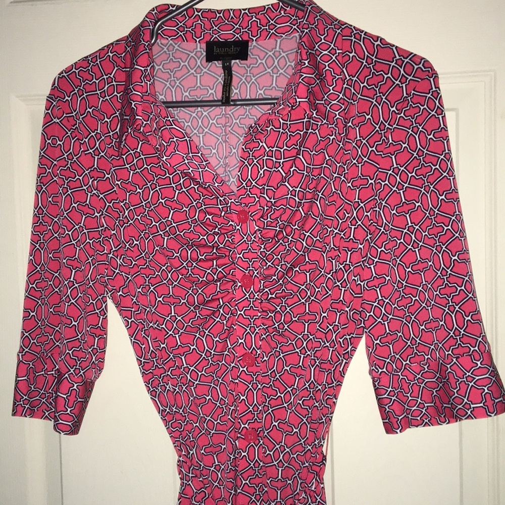 ❤️ Host Pick ❤️ Laundry by Shelli Segal Ruched Shirt Dress
